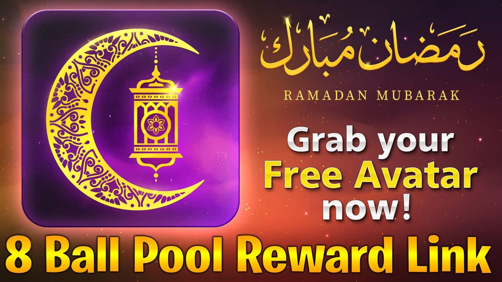 8 Ball Pool Free Ramadan Avatar Reward Link Today