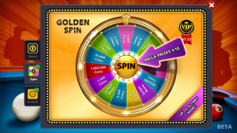 8 Ball Pool Free Golden Spin Reward Link Updated Today